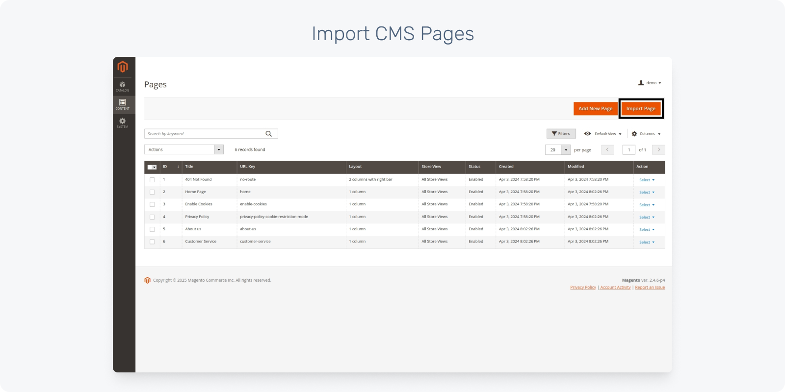 CMS Import-Export